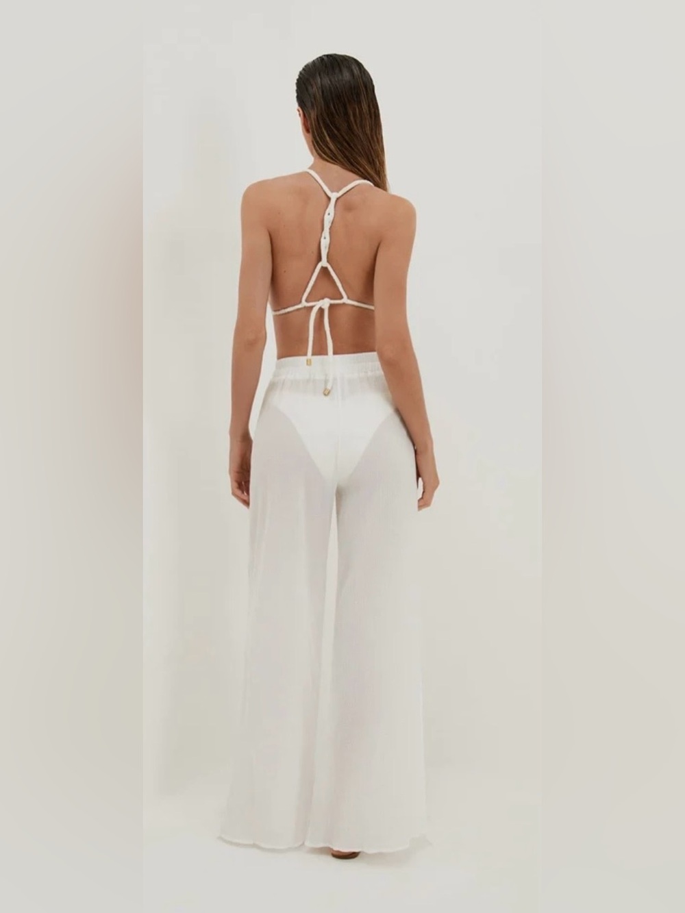 VIX Juliana Beach Pants in Sheer White - NWOT